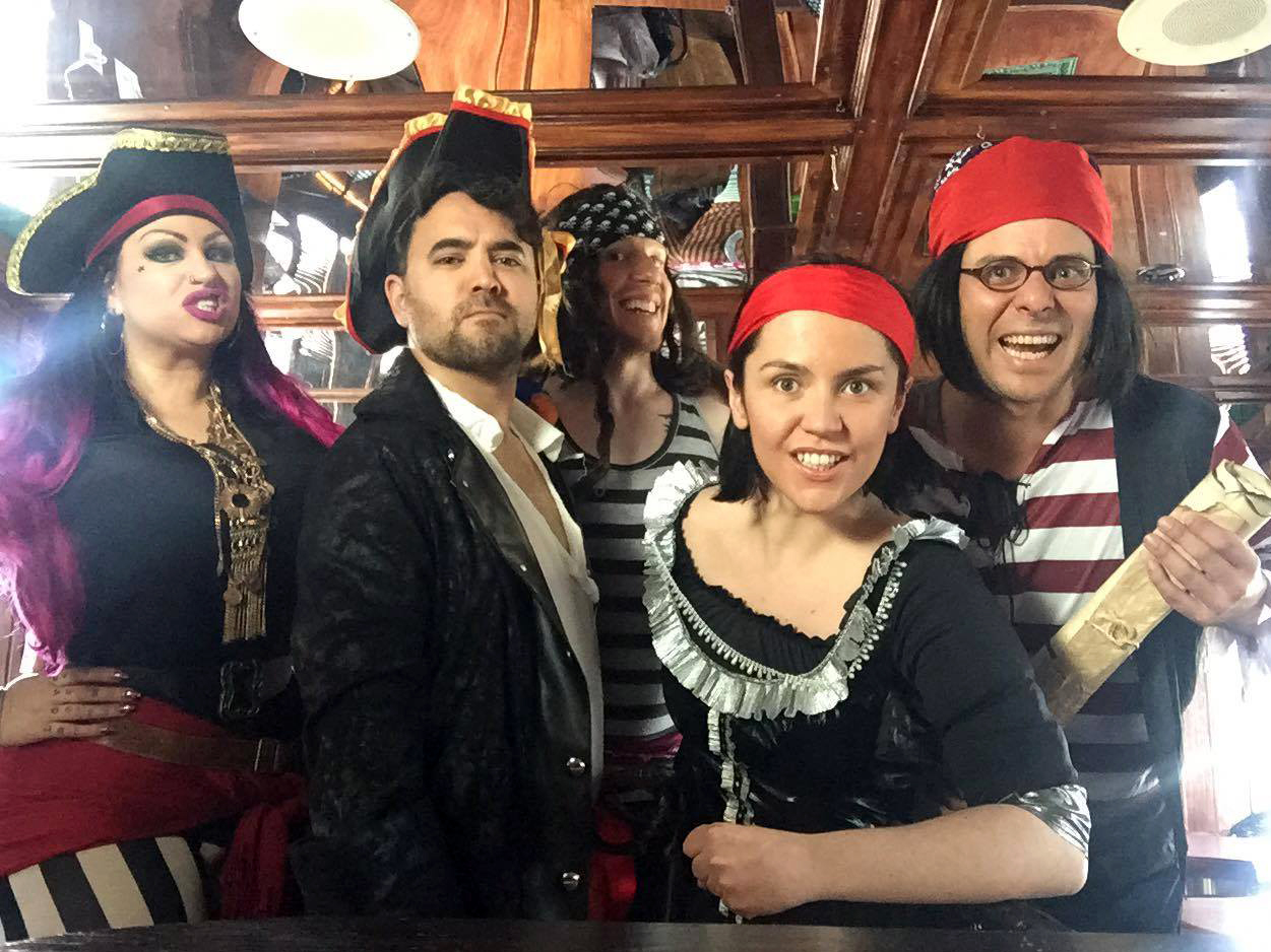 Pirates, murder mystery, dinner theater, blow the man down