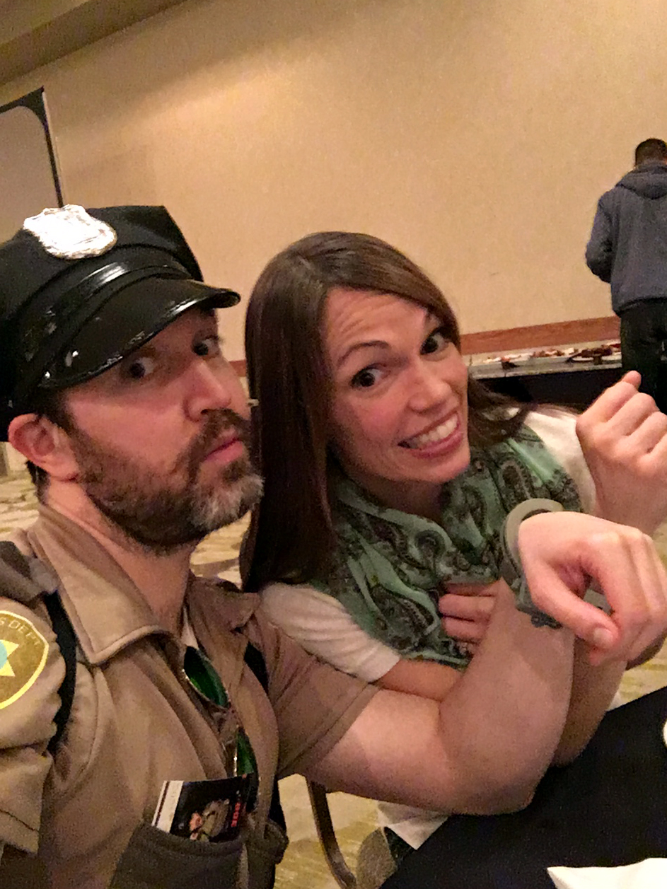 Vegas Vendetta Detective Terry Shane and a guest handcuffed