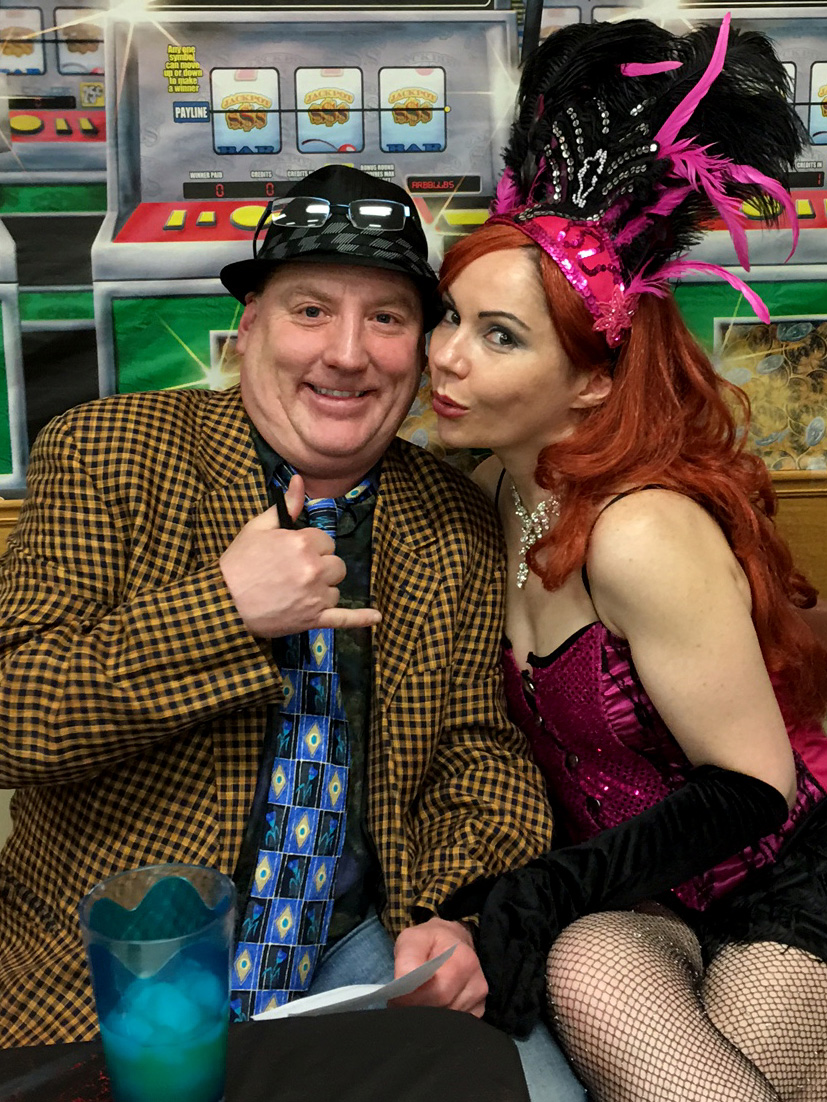 Vegas Vendetta Show girl and a Guest Dressed to the 9's