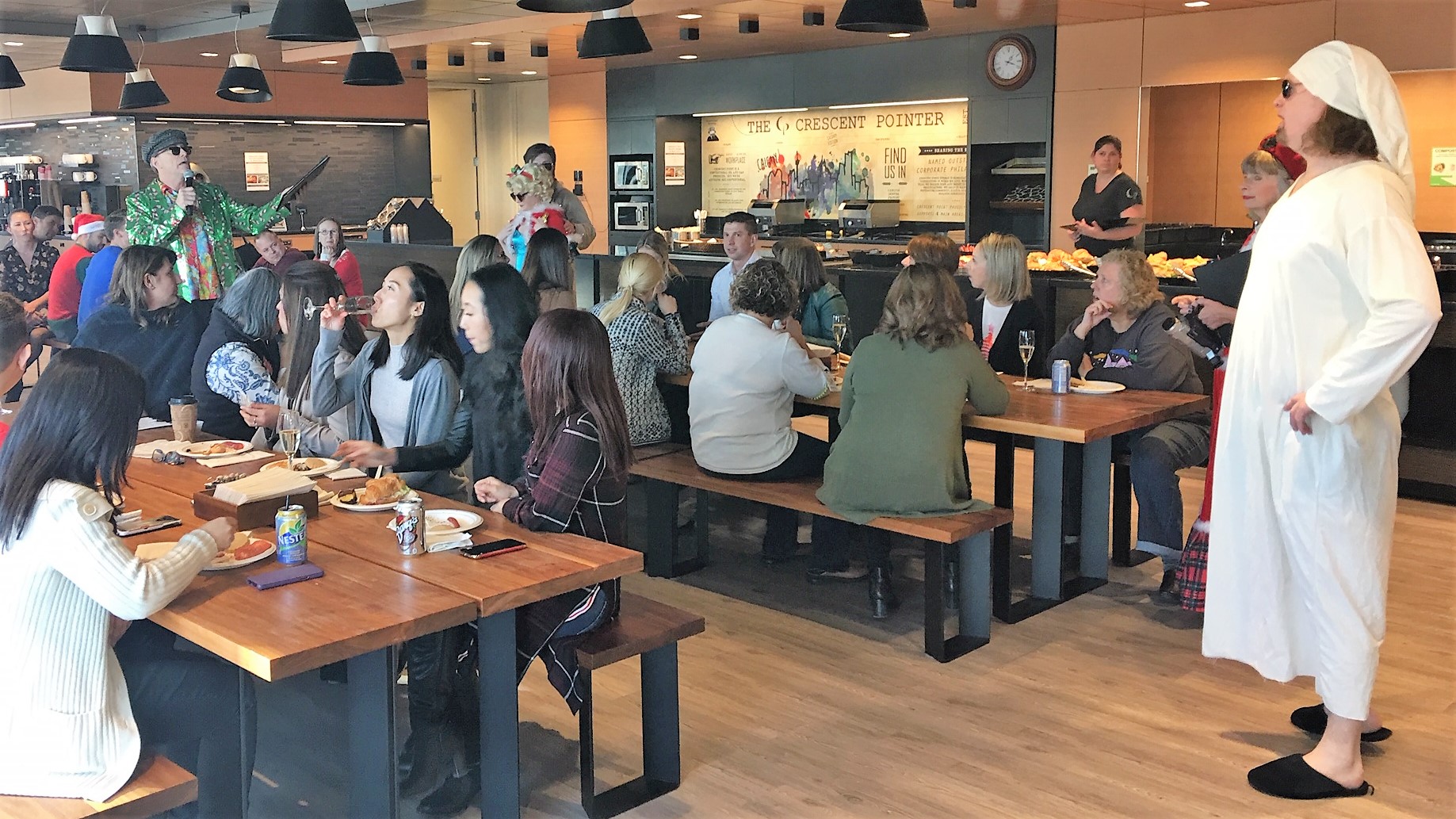 A1M2Xmas - Sammy Jester, famous European Director breaks up a dispute between JC (playing Scrooge) & his ex wife Ivanna.